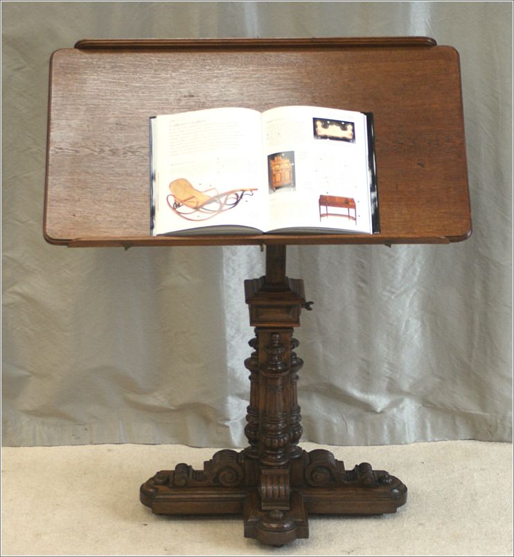 7016 Antique Oak Reading Table, Lectern (3) - Low Position